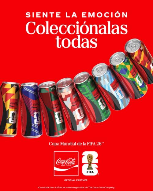 Colecciona las 8 latas de edición limitada de Coca-Cola Zero Azúcar con los países participantes del Mundial de fútbol 