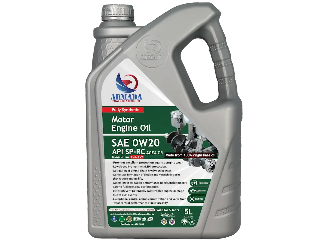 ARMADA Fully Synthetic Motor Engine Oil – SAE 0W20 API SP-RC