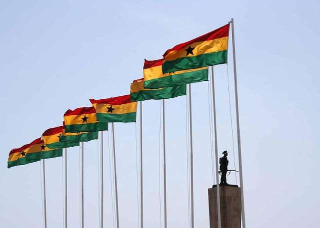 Ghana Flags at Full Mast