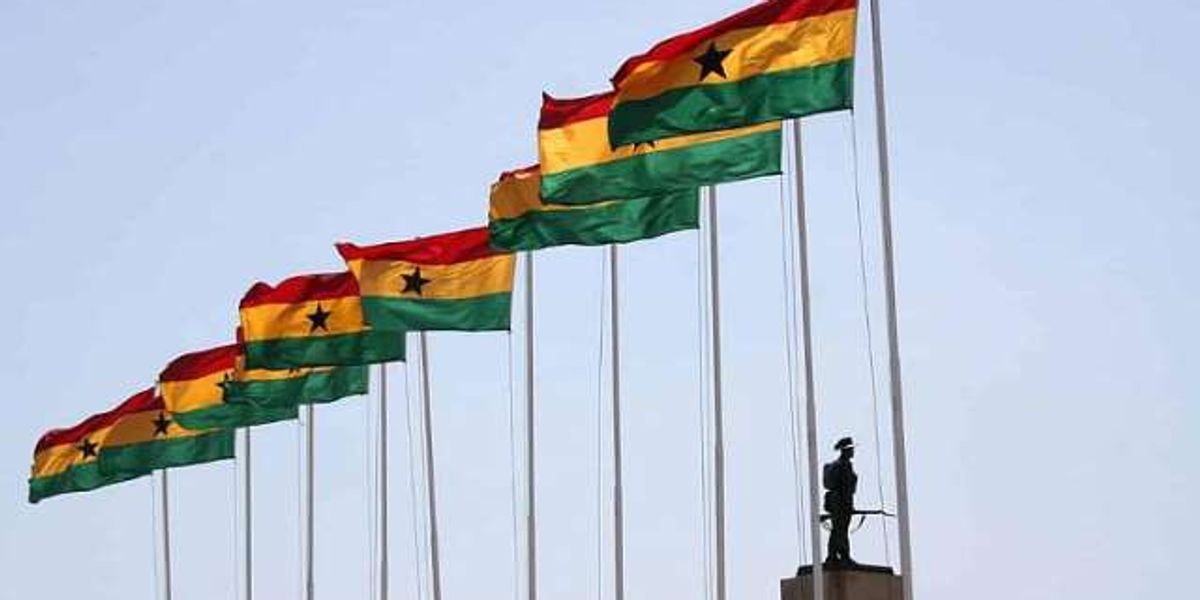 Ghana Flags at Full Mast