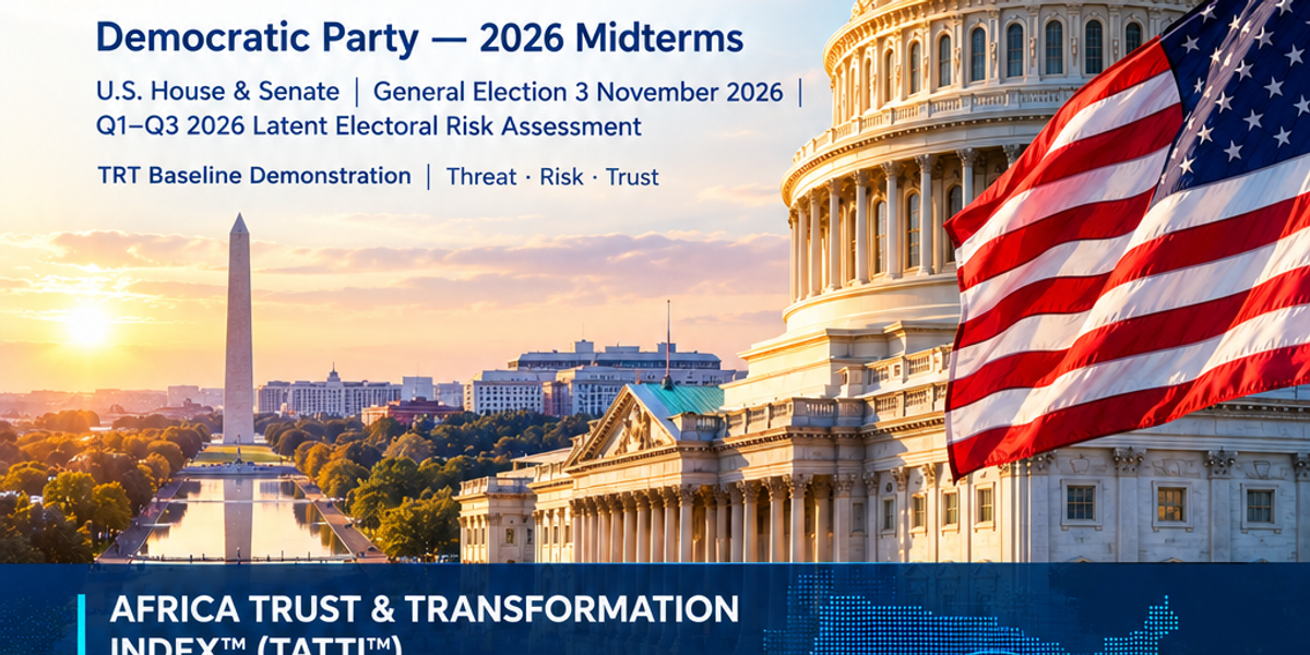 Cover Image of TRT's Latent Electoral Risk Watchlist™ of Democratic Party, 2026 Midterm elections