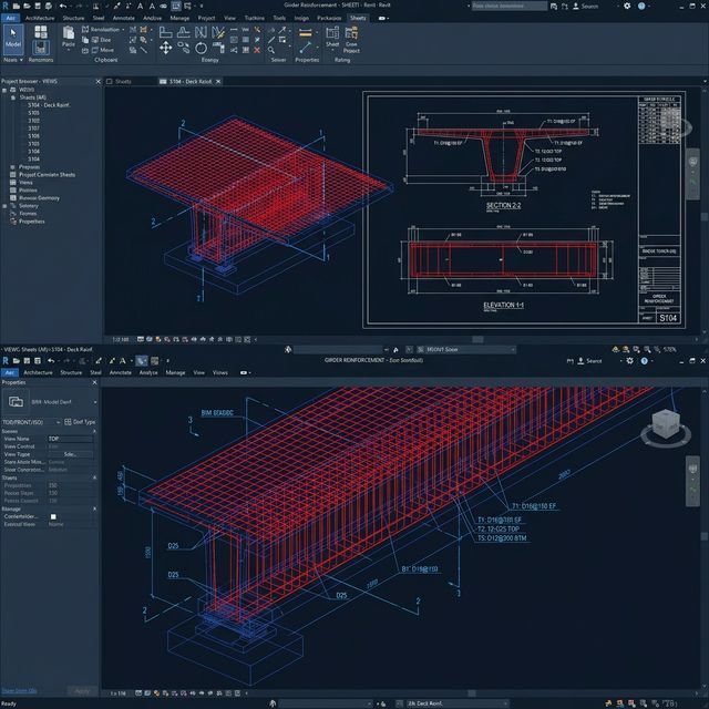 Bố trí cốt thép & Hoàn thiện bản vẽ