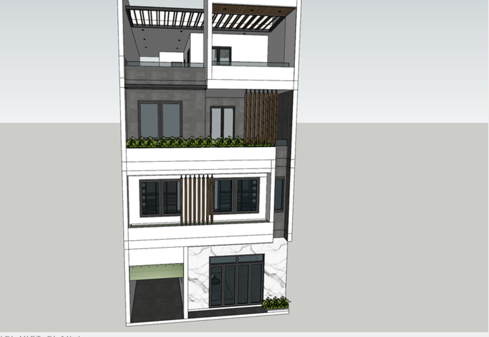Thiết kế Nhà phố — Mô hình kiến trúc & kết cấu