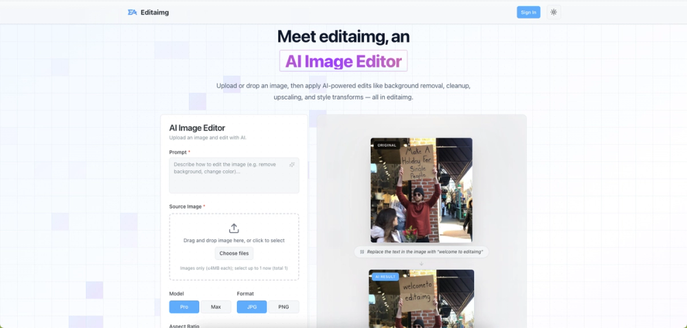 image of Editaimg: AI Image Editor