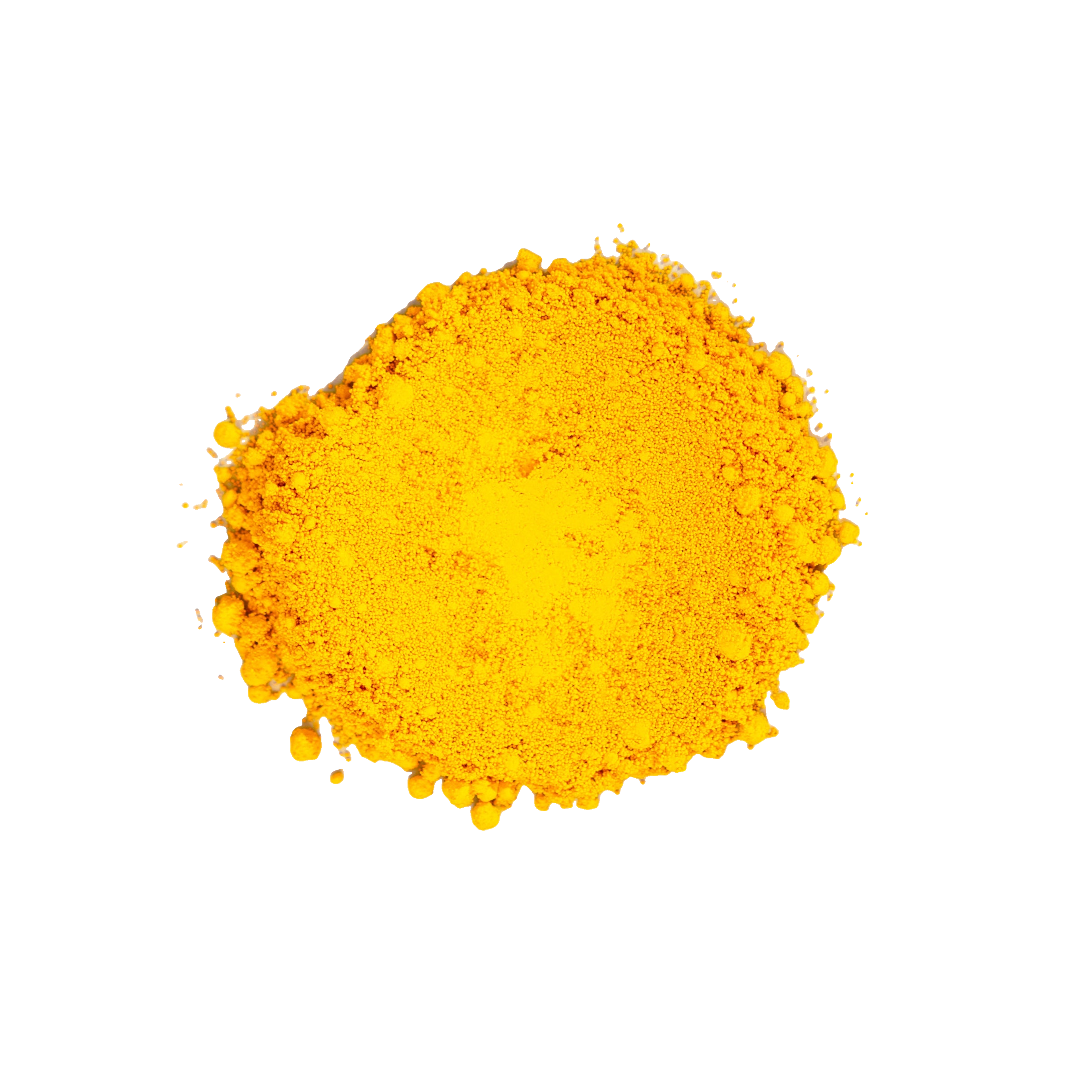 A mound of bright yellow-orange powder, used to represent CoQ10 (ubiquinol).