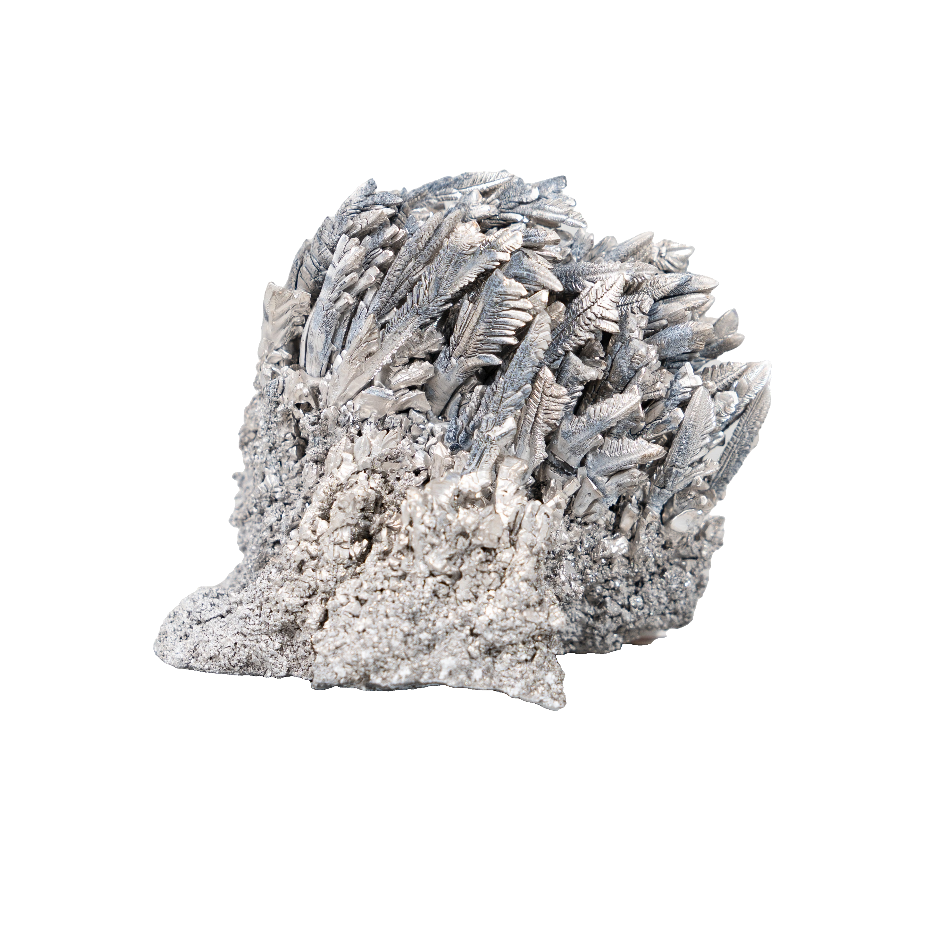 Silvery-gray crystalline cluster illustrating an ingredient.