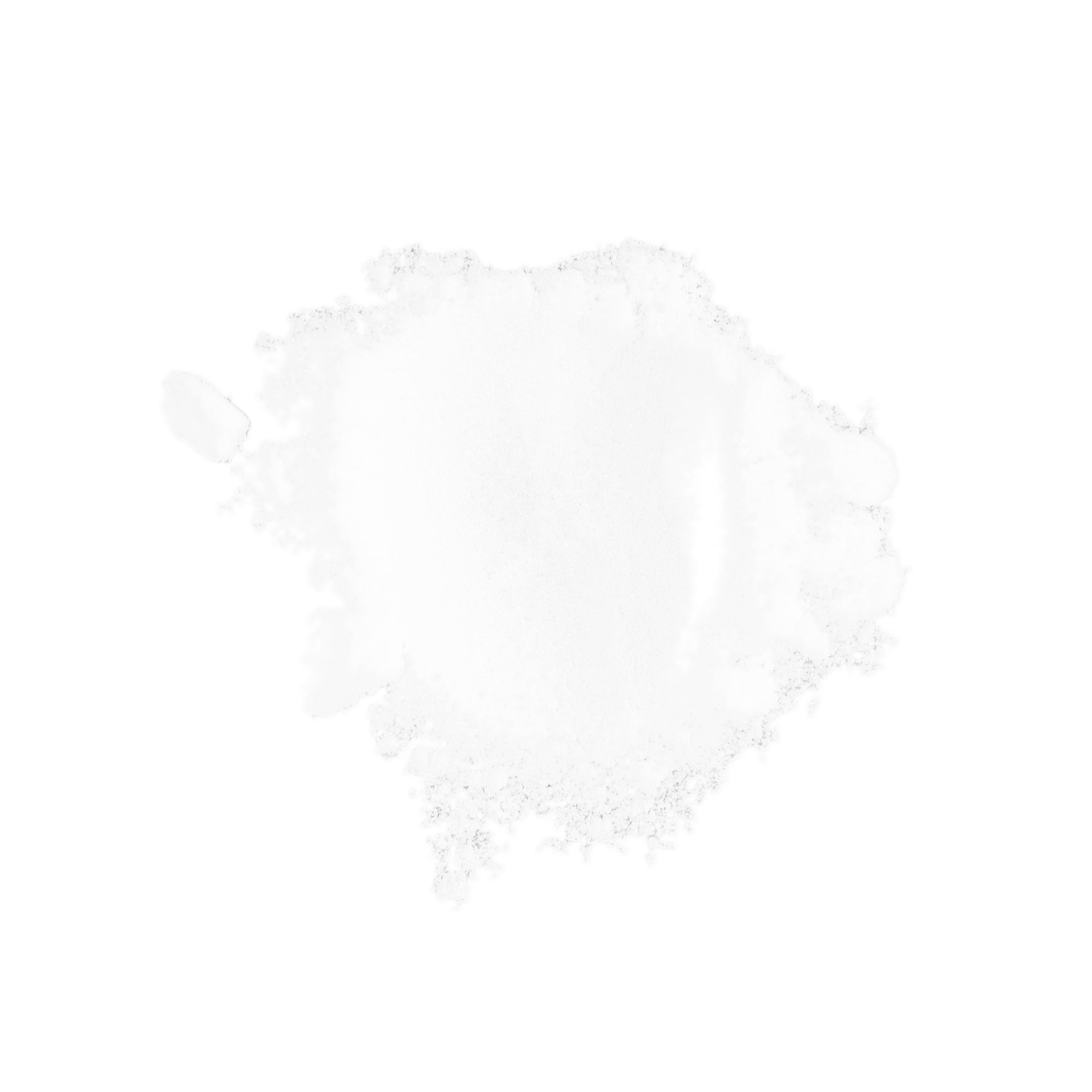 White granular powder cluster with a small separate fragment, illustrating an ingredient.