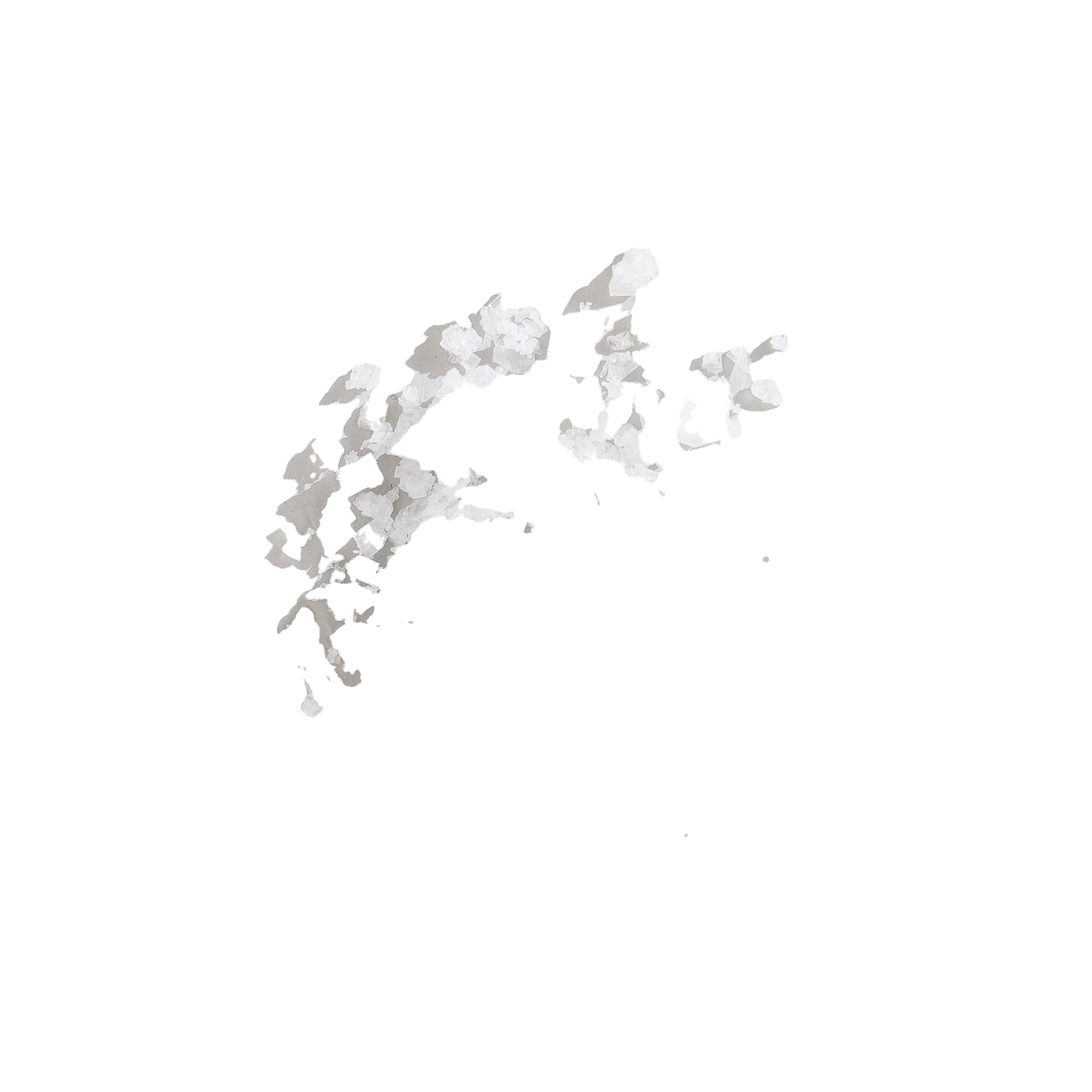 White crystalline flakes arranged in a loose curved cluster, illustrating an ingredient.