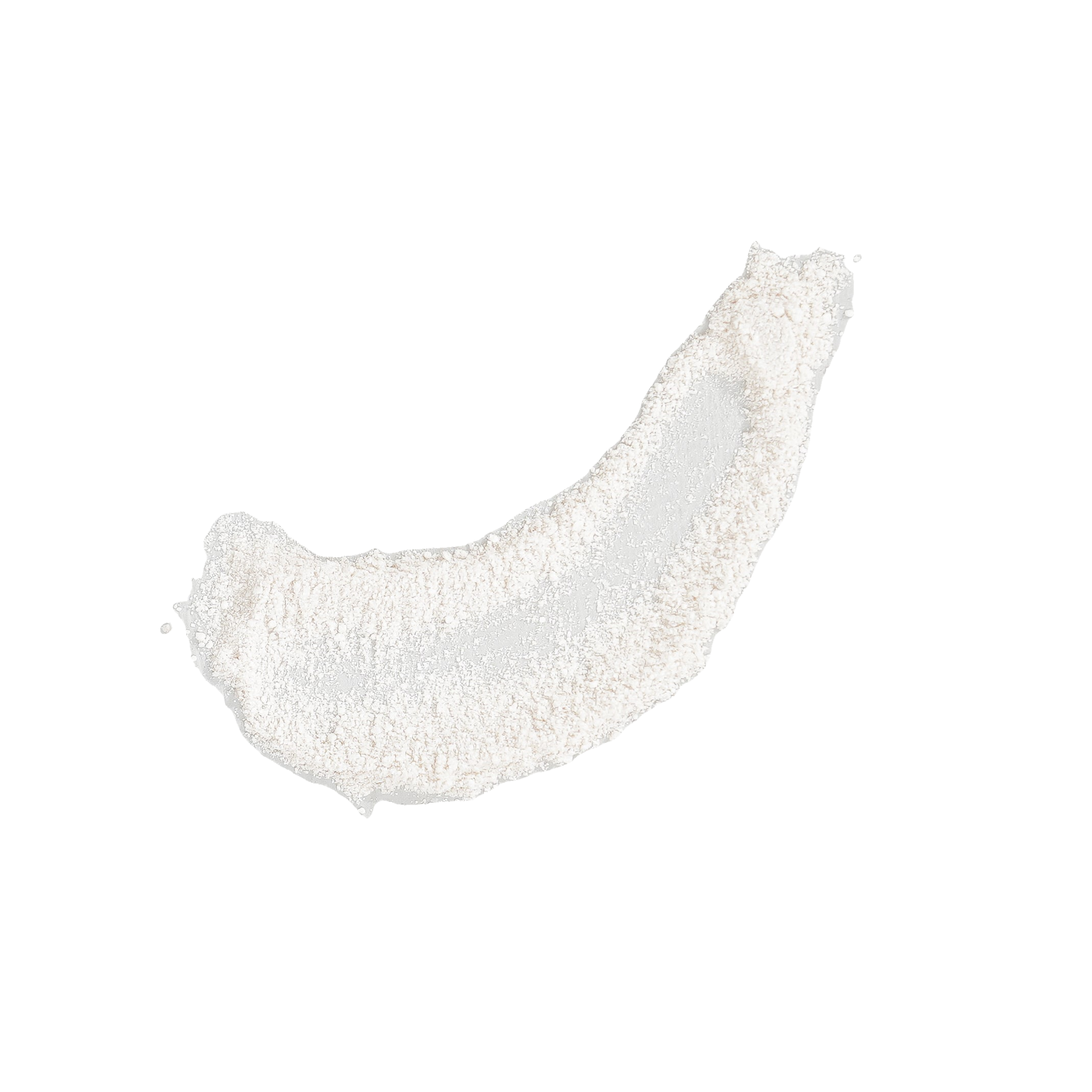 Curved, crescent-shaped white textured form representing an ingredient.