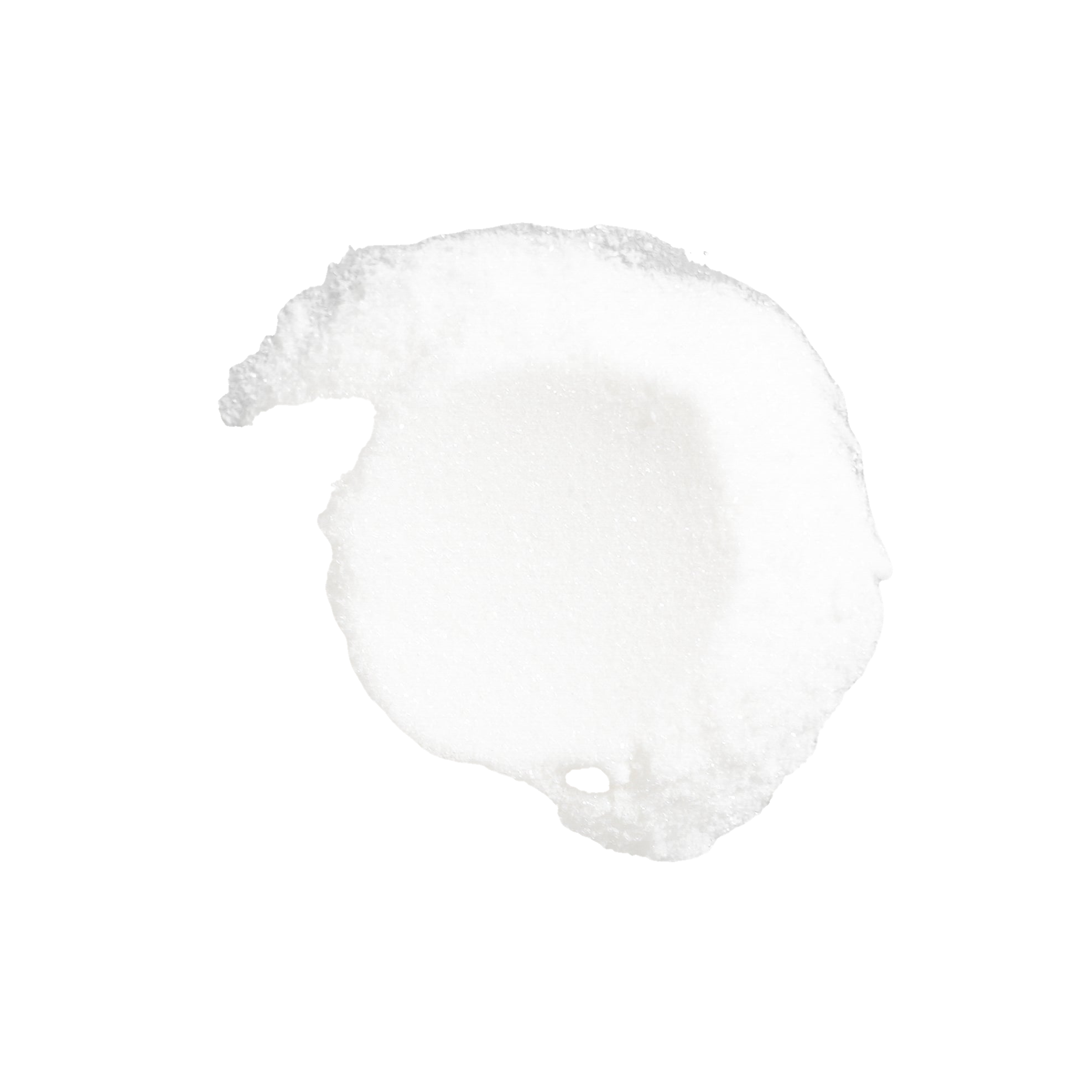 Pale, irregular textured form with a small opening near its lower edge.