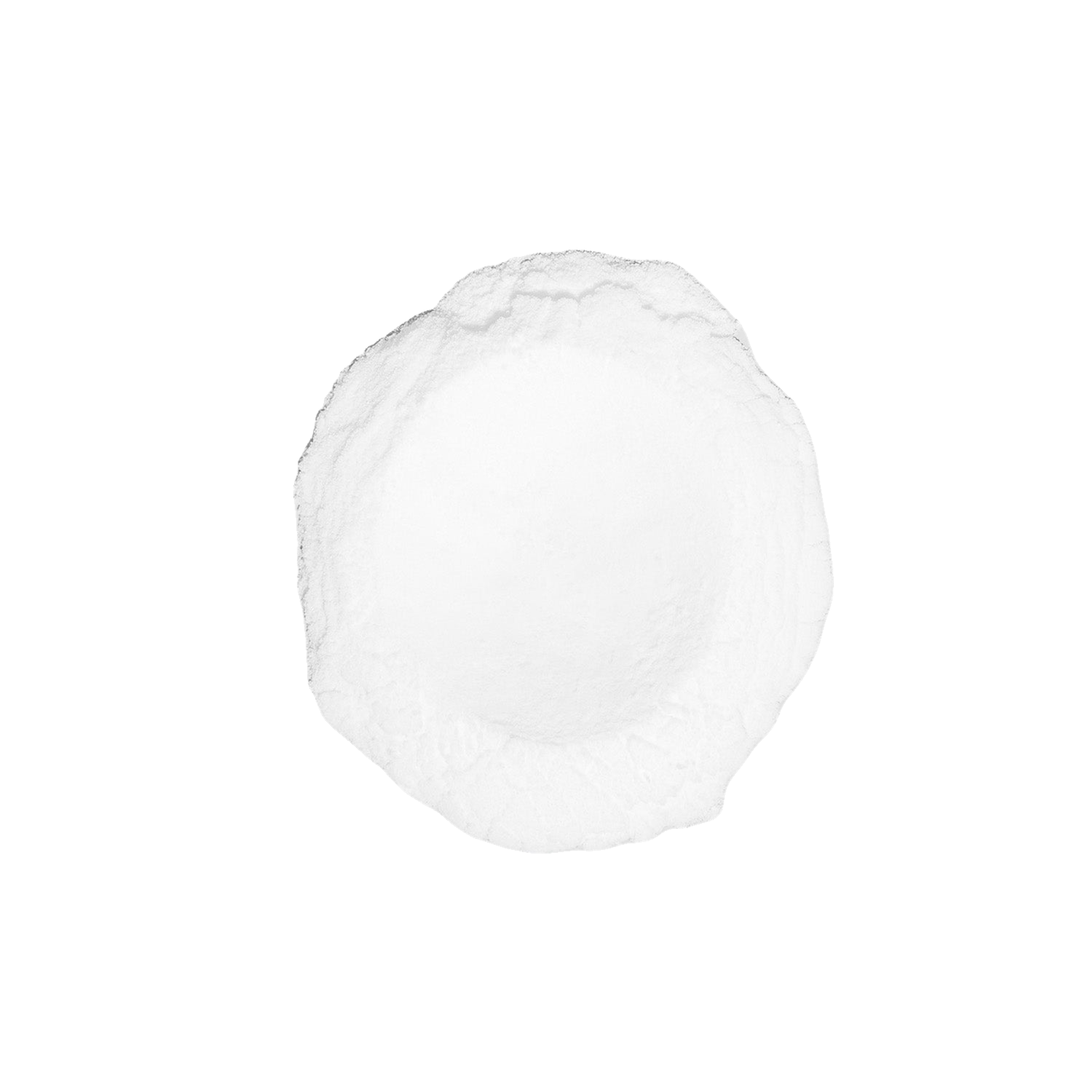 Pale, irregular round disc with a softly textured edge, used to illustrate niacin.