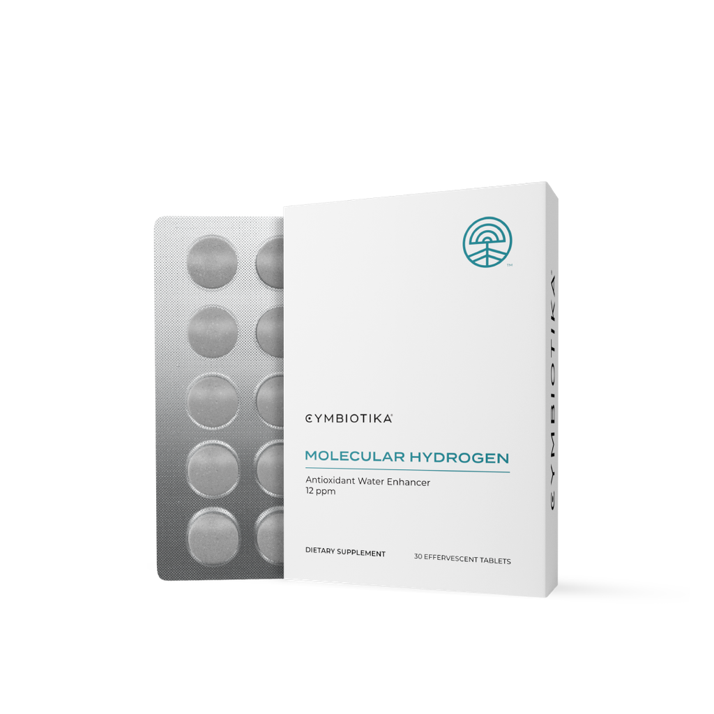 Molecular Hydrogen box beside a blister pack of effervescent tablets.