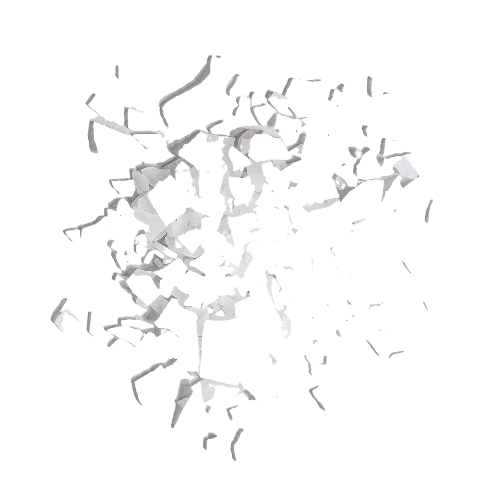 An abstract cluster of pale, irregular angular fragments, used to illustrate magnesium chloride.