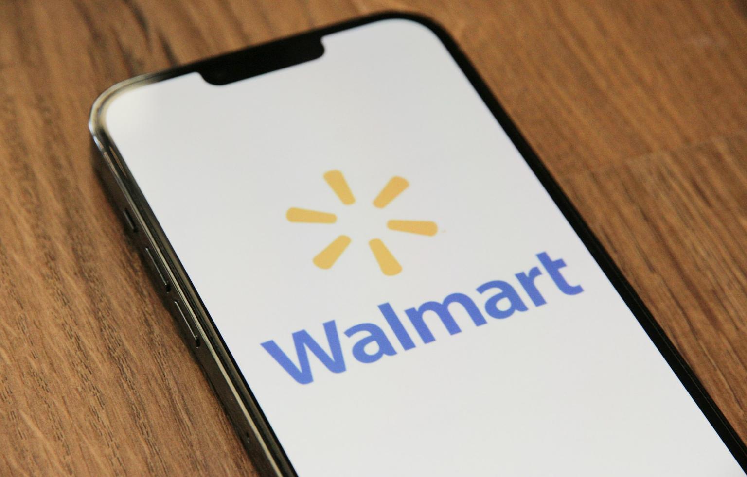 Walmart application opened on a smartphone screen