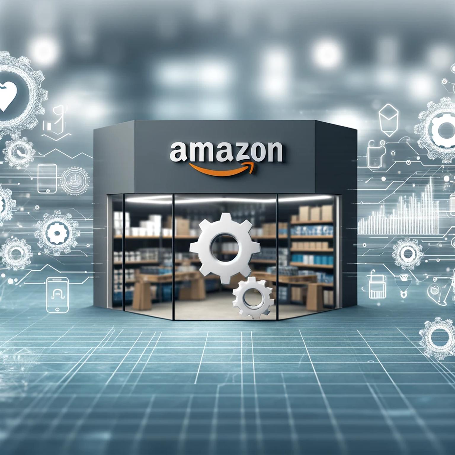 Animation of a digital Amazon store with inventory inside