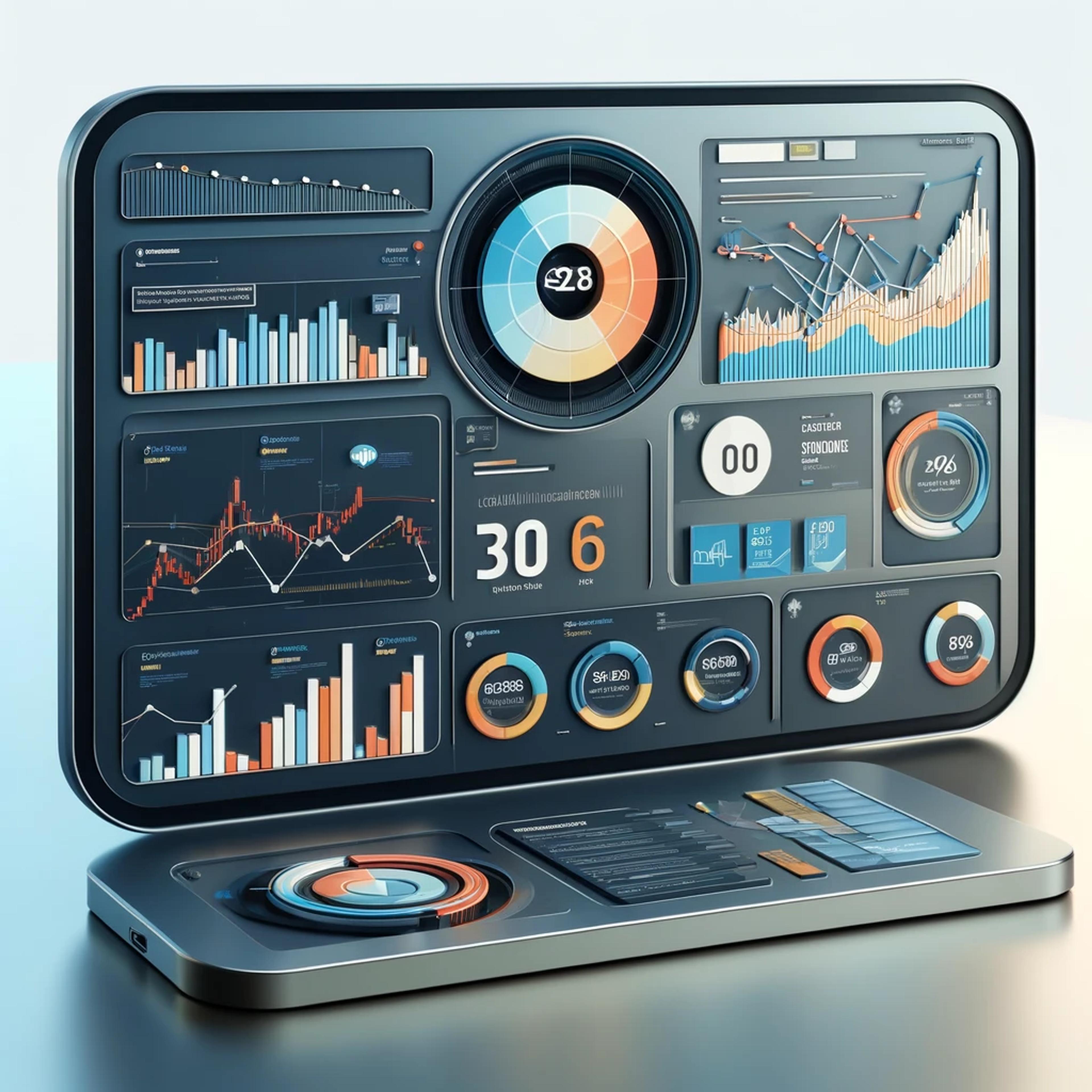 Sleek analytics dashboard showing key eCommerce metrics like user behavior and conversion rates