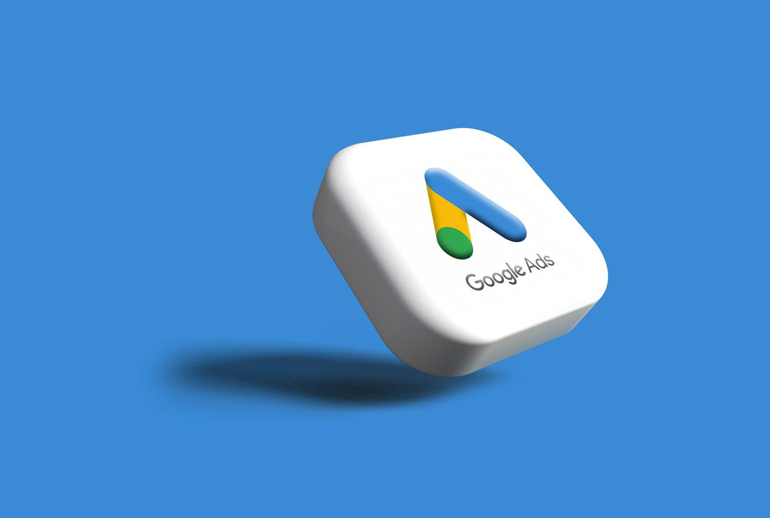 A 3D illustration of Google Ads logo