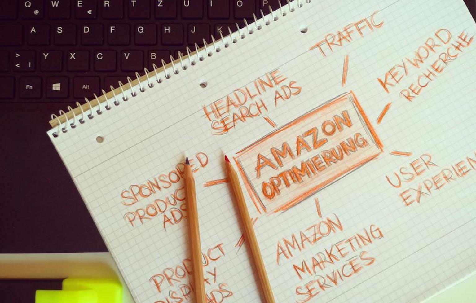 Image of a notebook drawing showing the pillars of Amazon PPC optimization