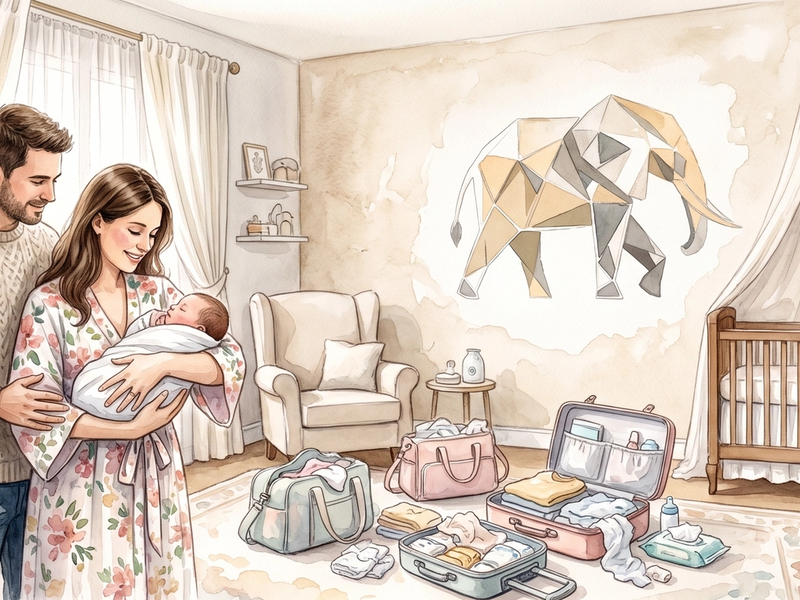 Mãe e bebê recém-nascido em casa