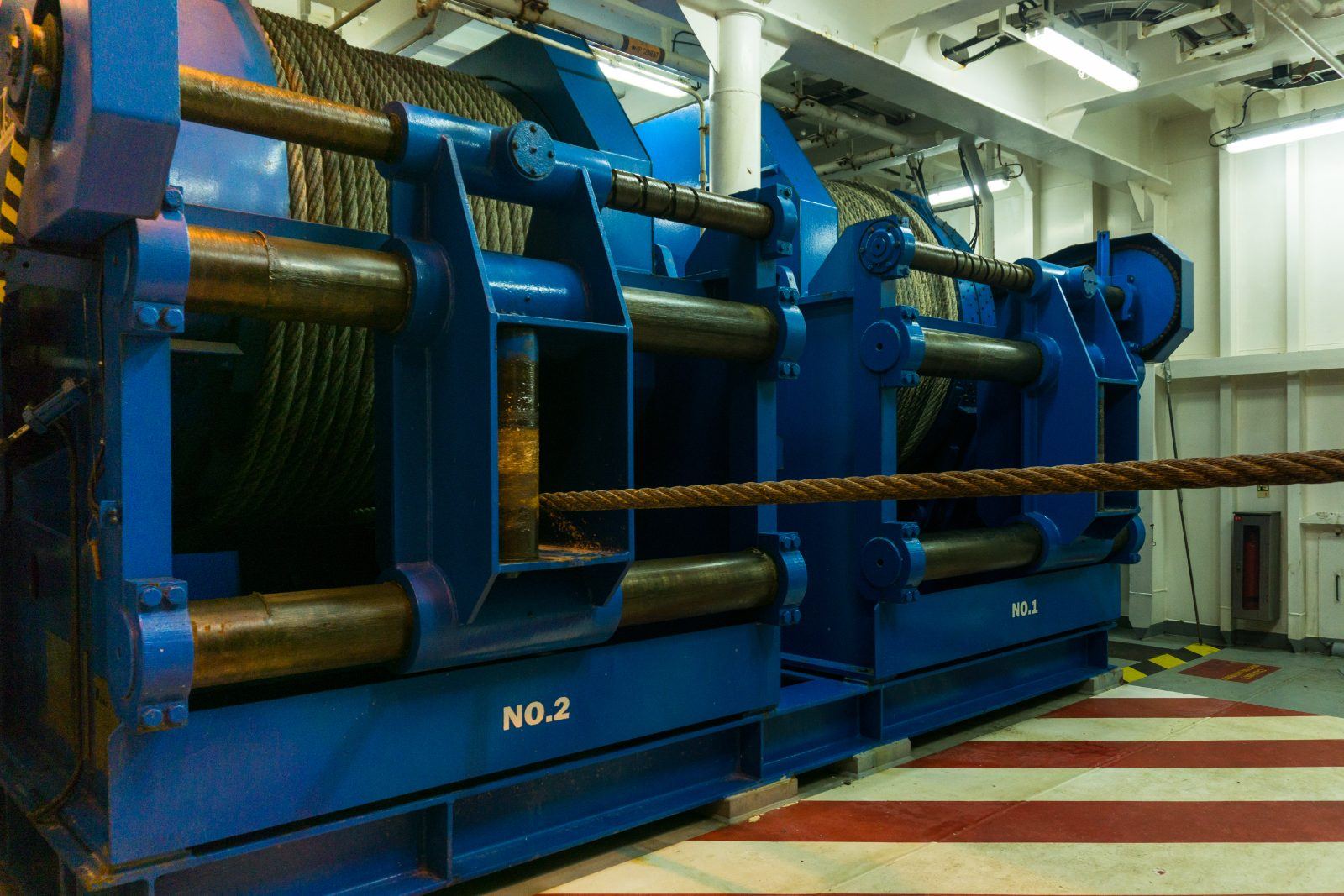 Winch machinery aboard a working vessel