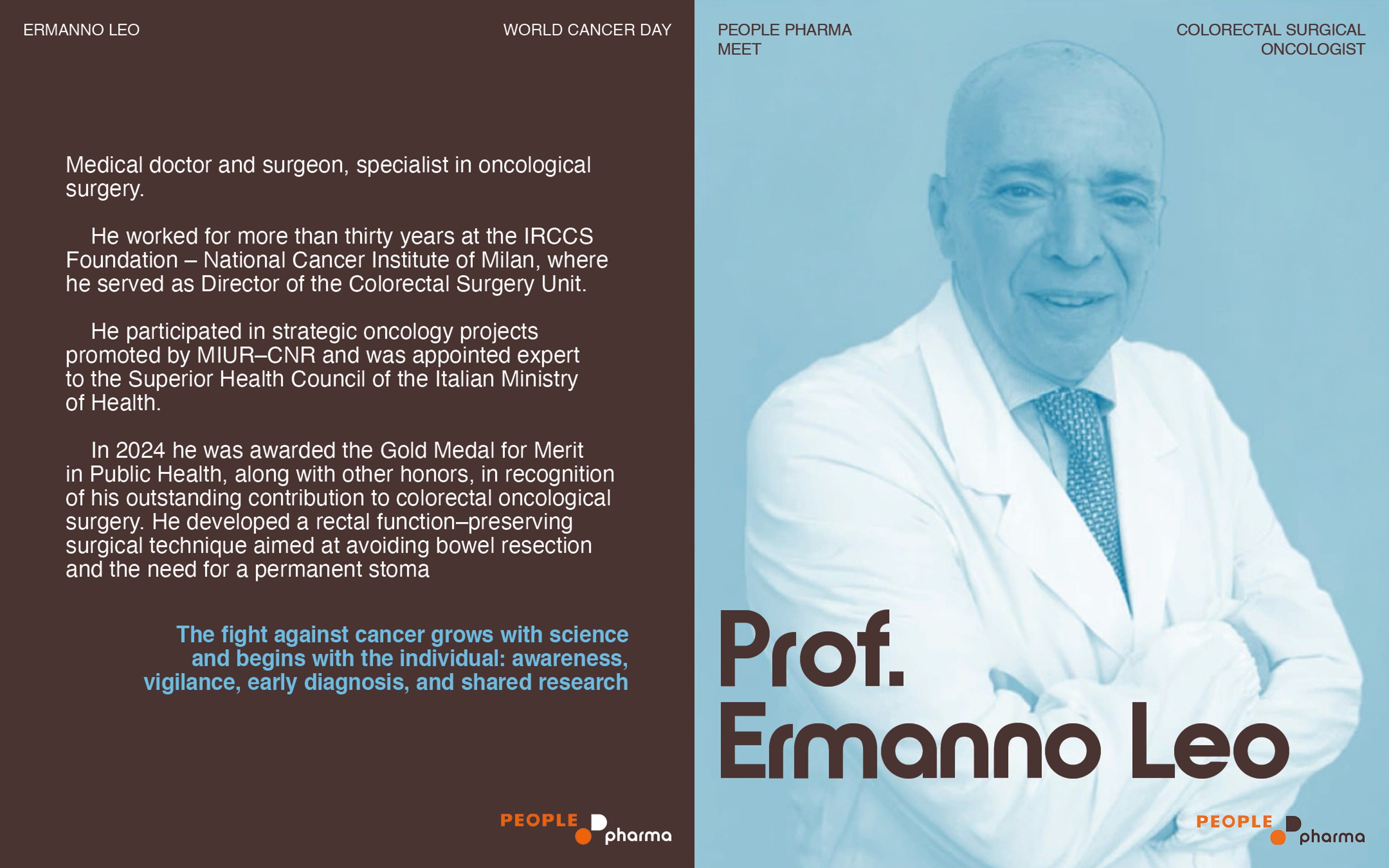 Cover image for Prof. Ermanno Leo - an internationally recognized oncologist specializing in colorectal surgery