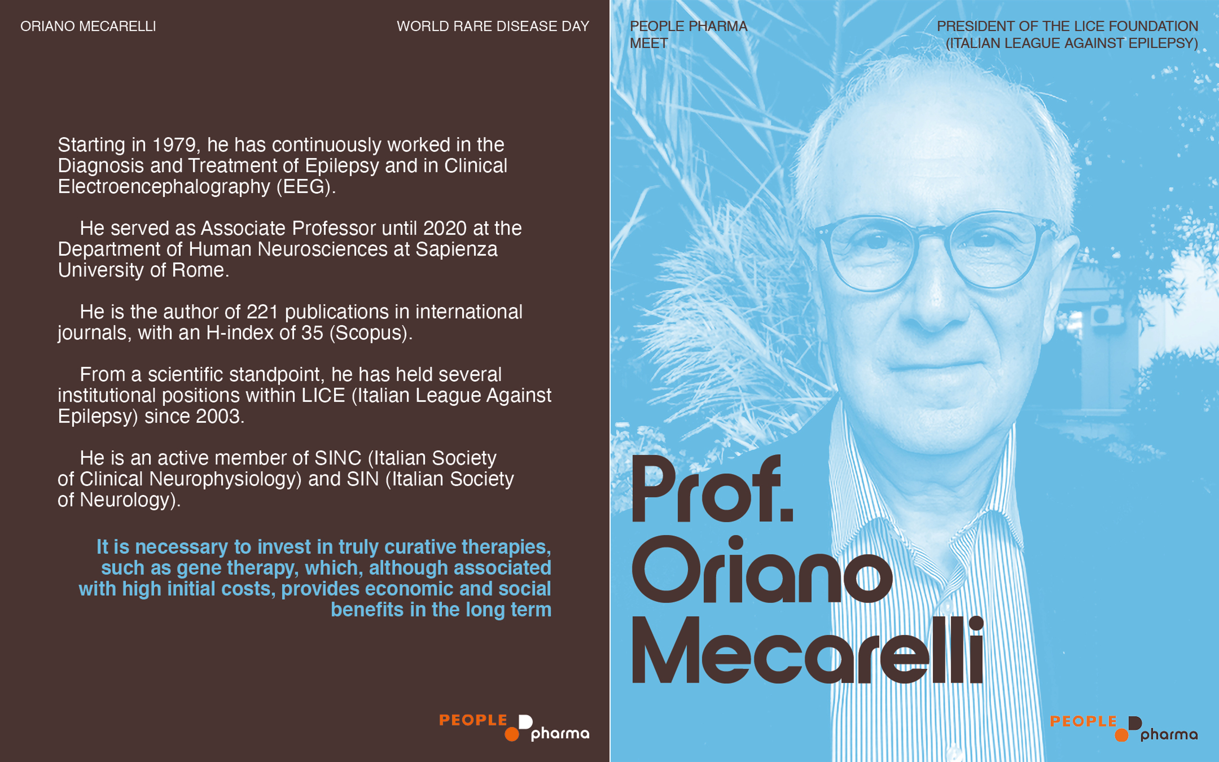 Cover image for Prof. Oriano Mecarelli - President, LICE Foundation – Italian League Against Epilesy