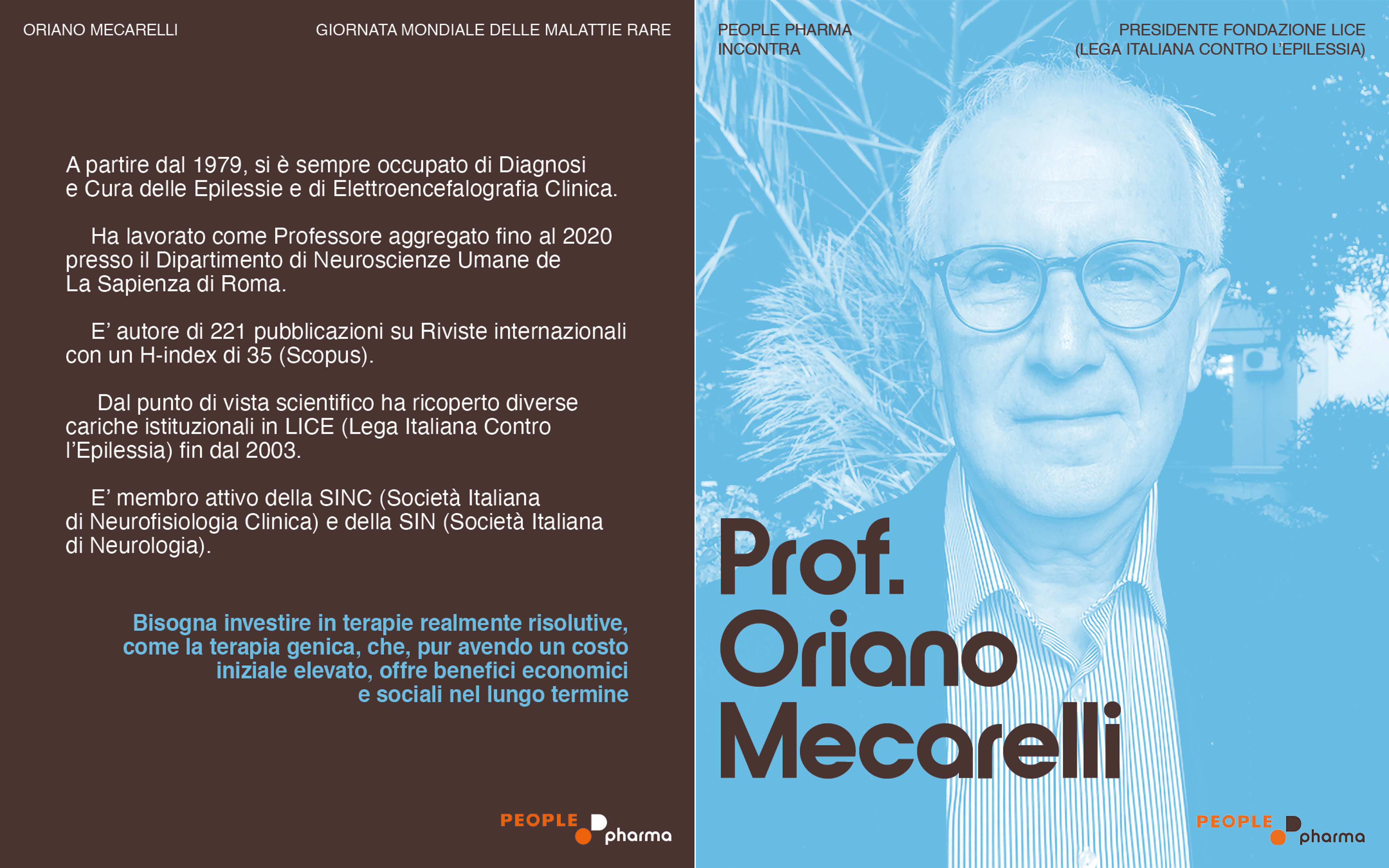 Cover image for Prof. Oriano Mecarelli - Presidente Fondazione LICE - Lega Italiana Contro l'Epilessia
