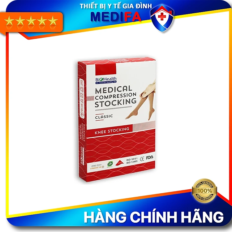 Vớ gối y khoa suy giãn tĩnh mạch chân Biohealth - Classic I