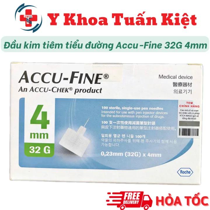 Đầu Kim Tiêm Tiểu Đường Isulin Accu-Fine 32G 4mm Dùng Cho Các Loại Bút Tiêm Tiểu Đường Isulin