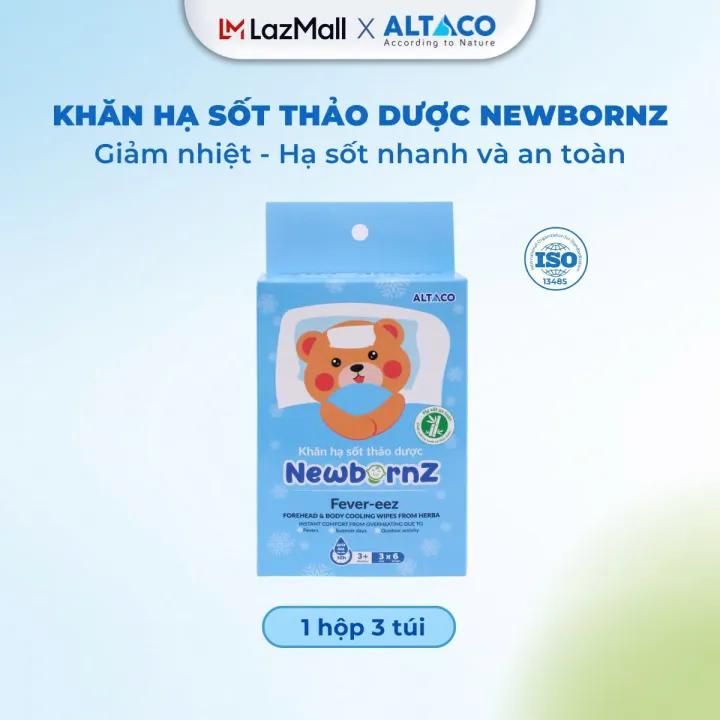 Khăn hạ sốt thảo dược NewbornZ - Hạ sốt, làm mát hiệu quả, giảm cơn sốt, giúp bé mau khỏi ốm