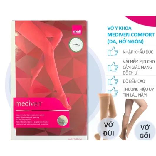 Vớ Y Khoa Medi Mediven Comfort (Da, Hở Ngón) | Tất Suy Giãn Tĩnh Mạch (Vớ Đức)