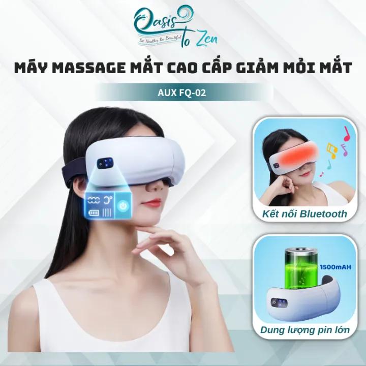 Máy massage mắt cao cấp AUX FQ-02 giảm mỏi mắt bọng thâm mắt, kính mát xa mắt thư giãn mắt có túi khí 70D kèm nhiệt