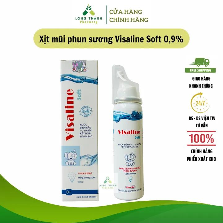 Bình xịt phun sương VISALINE SOFT 0,9% - Vệ sinh mũi hàng ngày cho bé, dùng được cho trẻ sơ sinh (Chai 60ml)