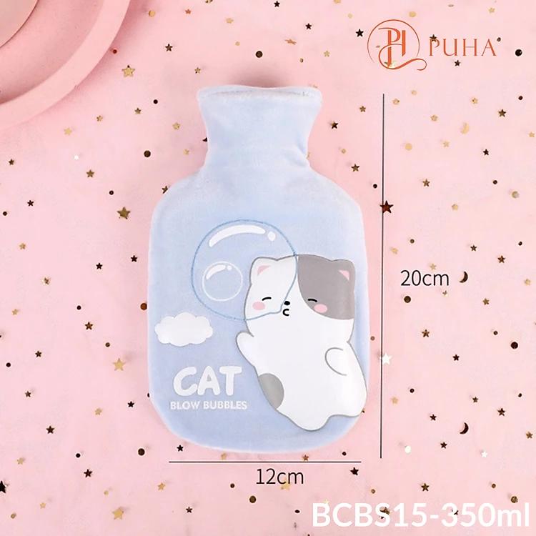 Túi chườm nóng lạnh PUHA 350ml, túi chườm sưởi ấm giảm đau bụng kinh họa tiết dễ thương