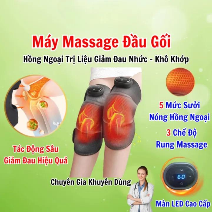 Máy Massage Đầu Gối Không Dây, Đai Quấn Nóng Đầu Gối Rung 3D Giảm Đau Nhức Gối, Khô Khớp, Tê Buốt Tay Chân Hiệu Quả Cao