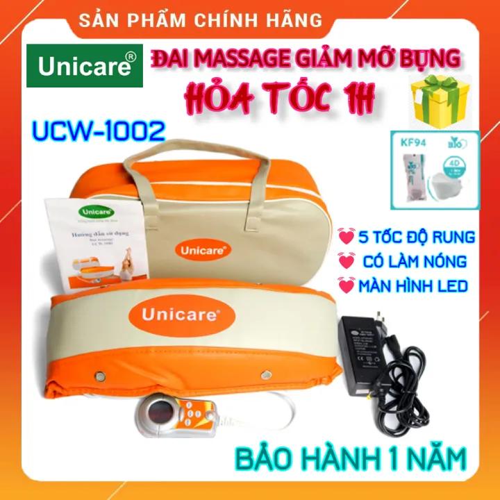 Máy Massage giảm mỡ bụng Unicare UCW-1002 có tỏa nhiệt, đai mát xa tan mỡ, Công Nghệ Rung Cơ Học