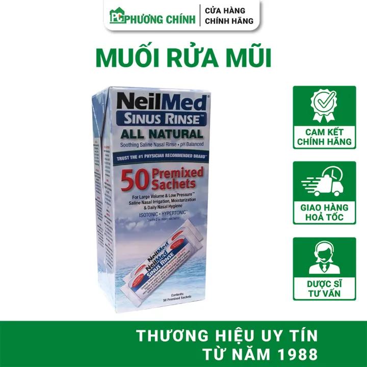 Muối Rửa Mũi Neilmed Sinus Rinse 50 Sachets Giúp Vệ Sinh Mũi, Giảm Nghẹt Mũi, Khô Mũi 50 Gói/Hộp
