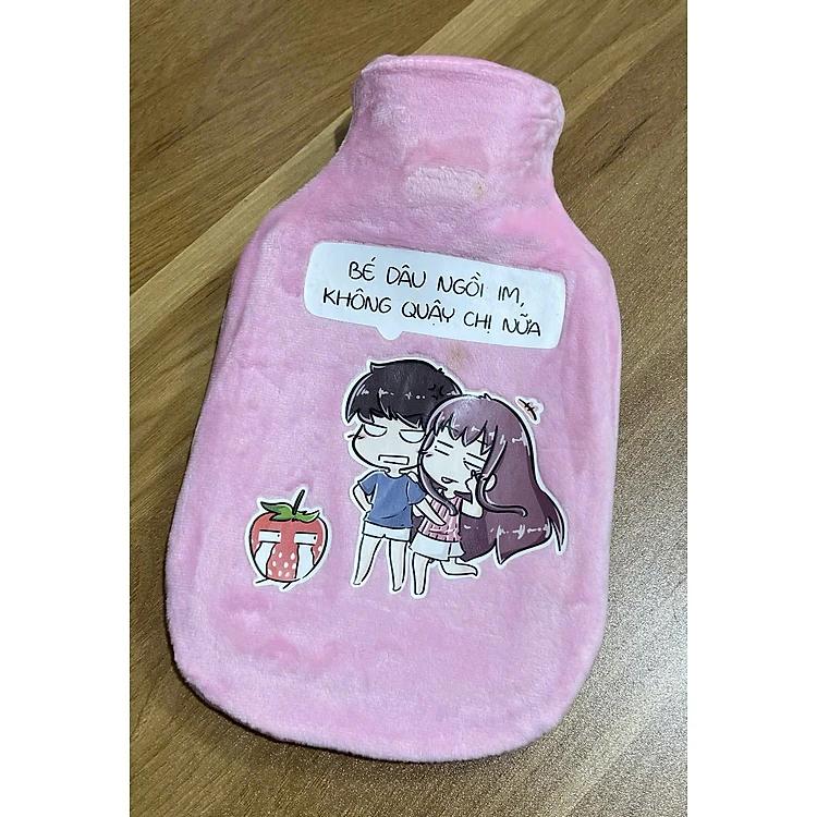 Túi chườm nóng lạnh 1000ml, túi chườm sưởi ấm giảm đau bụng kinh họa tiết dễ thương KÈM HỘP ĐỰNG