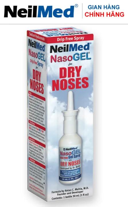 NeilMed Nasogel Spray 30ml -Gel Xịt Chống Khô Mũi-hỗ trợ điều trị chảy máu cam-làm mềm vảy mũi-Xuất Xứ Mỹ