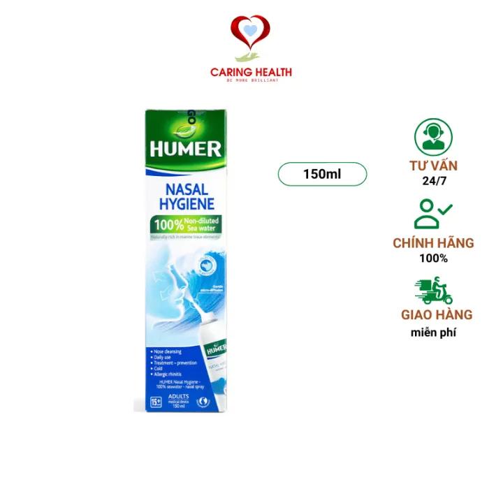 Dung dịch xịt mũi đẳng trương người lớn Humer 150 Nose Hygiene Adults 150ml rửa mũi, làm sạch mũi, giảm viêm mũi dị ứng trên 15 tuổi