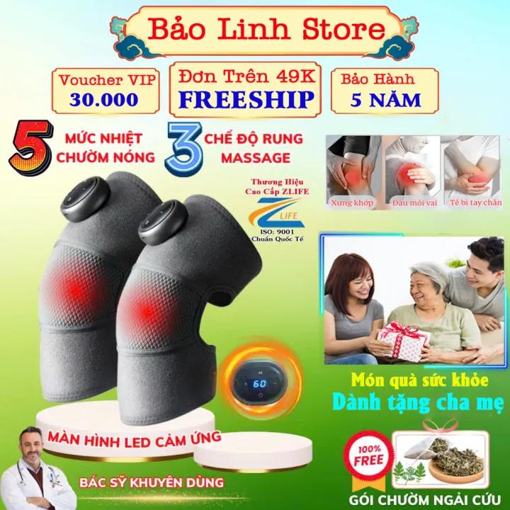 Máy Massage Đầu Gối Không Dây, Đai Quấn Nóng Đầu Gối Rung 3D Giảm Đau Nhức Gối, Khô Khớp, Tê Buốt Tay Chân Hiệu Quả Cao