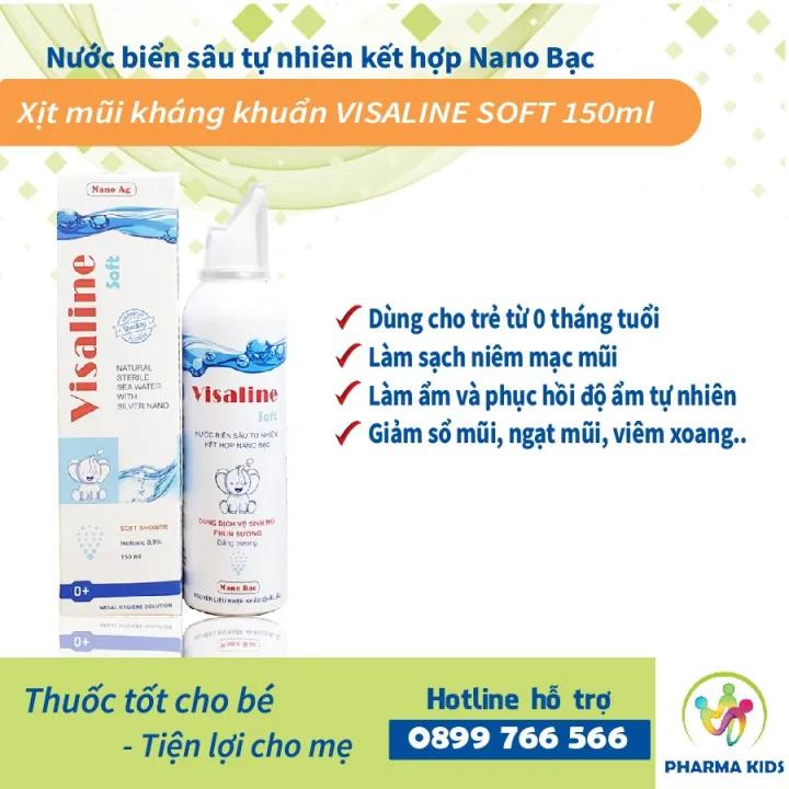 Xịt mũi kháng khuẩn VISALINE SOFT 150ml_Nước biển sâu tự nhiên kết hợp Nano Bạc