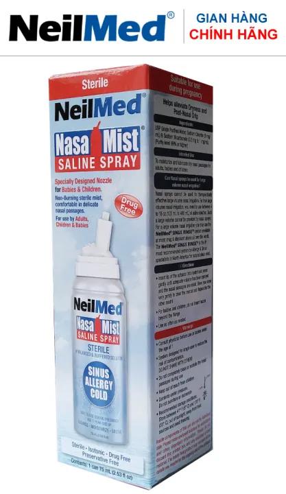 NeilMed NasaMist Saline Spray Isotonic 75ml-Chai Xịt rửa Mũi phun sương siêu mịn- Xuất Xứ Mỹ