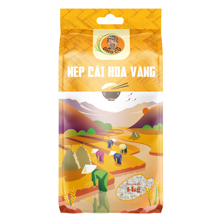 CAI HOA VANG GLUTINOUS RICE, 1KG/BAG