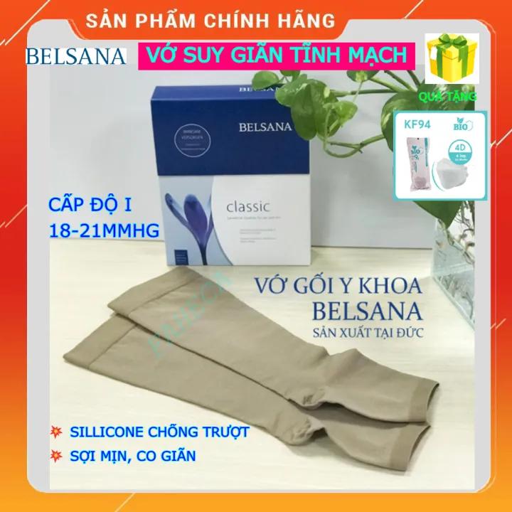 Vớ đùi y khoa BELSANA ĐỨC cấp độ 1 18-21mmhg màu da size S M1 M2 L XL, Vớ suy giãn tĩnh mạch chân, phù chân