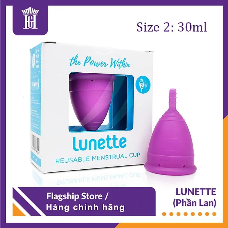 Cốc Nguyệt San Lunette Màu Tím - Vật Liệu 100% Silicon Y Tế Đạt Chứng Nhận FDA - Nguyên Tem Niêm Phong - Sản Xuất Tại Phần Lan