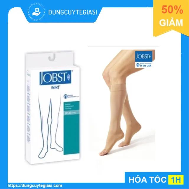 Vớ y khoa (vớ gối) JOBST Relief, vớ chống suy giãn tĩnh mạch - Cơ bản màu da, hở ngón, 20 - 30 mmHg (vớ y khoa USA)