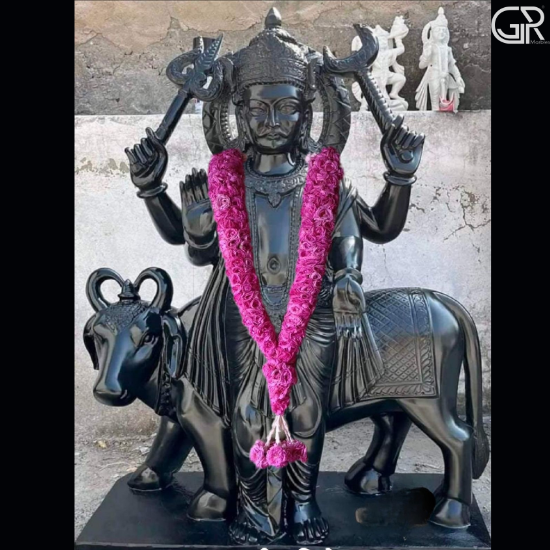 Black Marble Shani Dev Statue