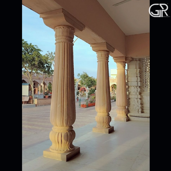 Hand Carved Sandstone Pillar