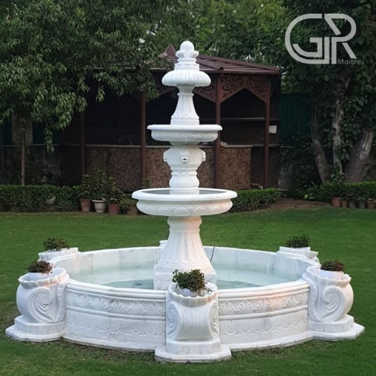 Makrana Marble Garden Water Fountain